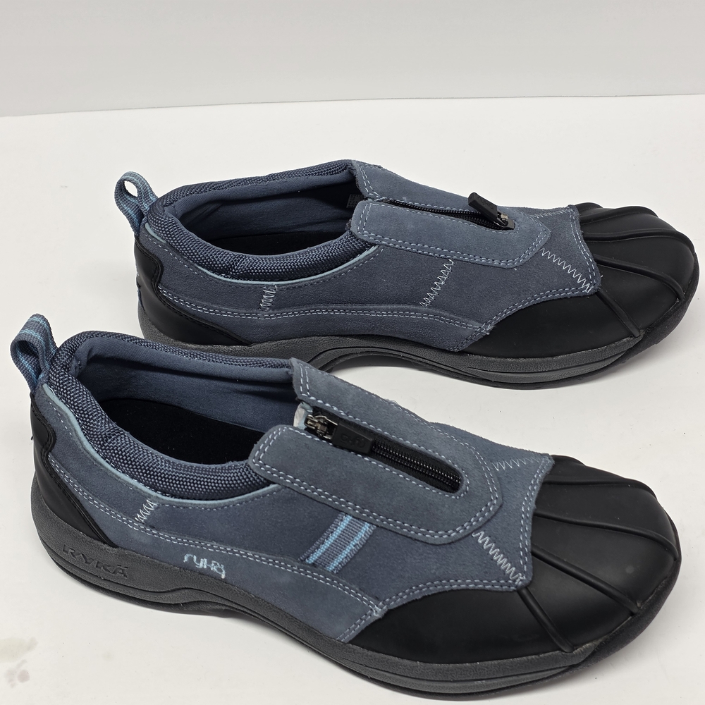 NIB Ryka Blue Slip-On Zipper/Duck Shoe with Suede  Water-Resistent Women's Sz 10 - Picture 2 of 8